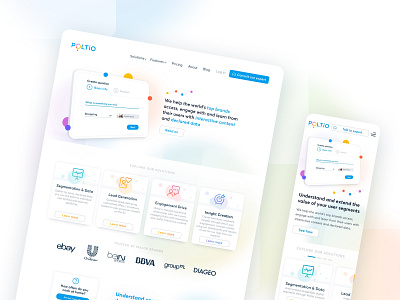 Poltio — Landing Page & Identity branding design front end icon logo minimal responsive typography ui web design