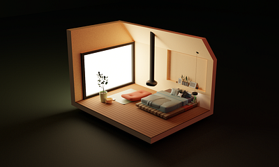 hoda's bedroom 3d art bedroom decor bedroom design blender blender3d blender3dart cartoon illustration design house illustration