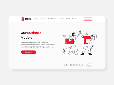 Our Business Models page animation animation clean design illustration line motion red stroke ui website