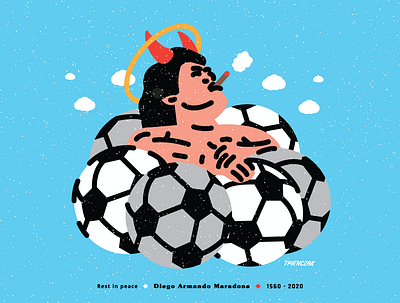 Diego, peace with you angel ball cloud devil diego diegomaradona flat flat illustration flatdesign flaticon fotball icon illustration man maradona poster sky vector vectorart