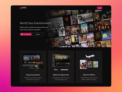 SVOD Platform Landing Page ui ux website