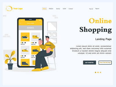 Landing Page Online Shopping buy design homepage landingpage online responsive design shopping ui uiux ux ux design website