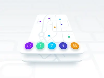 vooom SM 3d app clean illustration illustrator mobile sketch ui vector vectors