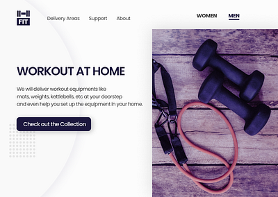 Fit - BLUE Website UI attractive blue call to action design figma gym app heading health hero section landing page minimal shop sub heading typography ui website website design workout