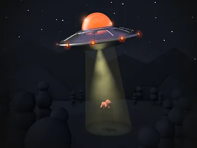 UFO 3D 3d 3d art 3d illustration 3d render 3dart alien c4d c4dart cerdo chancho cinema4d illustration lights ovni pig render space spaceship ufo ufo3d