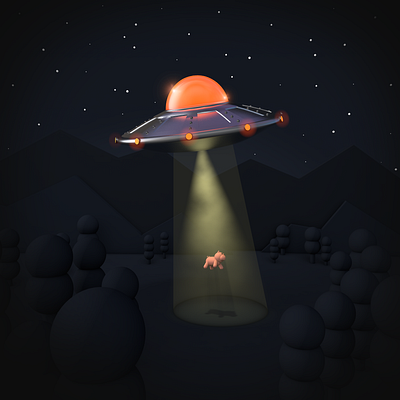 UFO 3D 3d 3d art 3d illustration 3d render 3dart alien c4d c4dart cerdo chancho cinema4d illustration lights ovni pig render space spaceship ufo ufo3d