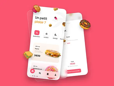 Food App 🍔 3d app appdesign branding food icon illustration interface ios iphone mobile ui ux