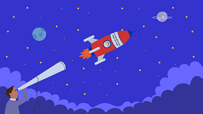 Do your best with what you have explainer video rocket space vector illustration video animation