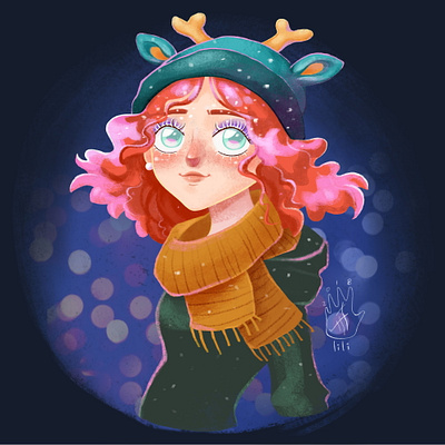 Snowfall magic anime art artist cartoon cgart character characterdesign cute cuteart illustration