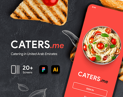 Caters.me App UI (iOS) application catering caters cook eat figma food interface ios iphone app uae ui