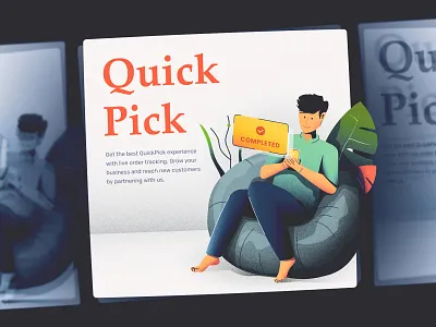 quick pick illustration delivery app ecommerce app illustration order management