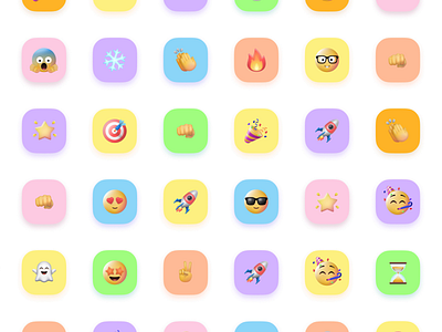 Kara Emoji 3d agenceme app colorful colors emoji iconset kara mobile pastel set team ui ux