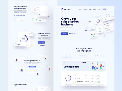Blender.- Landing Page chart clean dashboard design landing minimal ui ui ux web website