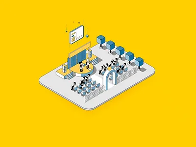 Add-on Center - Vitaminic animation event icon illustration isometric line motion stage theatre vector