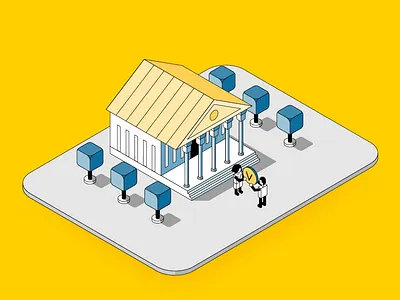 Credit Exchange - Vitaminic 3d bank coin credit crypto finance icon illustration isometric vector