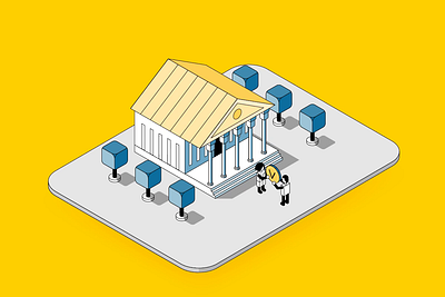 Credit Exchange - Vitaminic 3d bank coin credit crypto finance icon illustration isometric vector