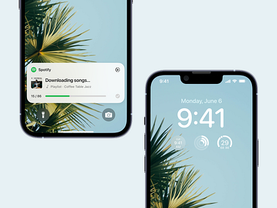 iOS 16 - Spotify live notification concept apple clean concept dark design ios light live lockscreen notification spotify ui uiux widget