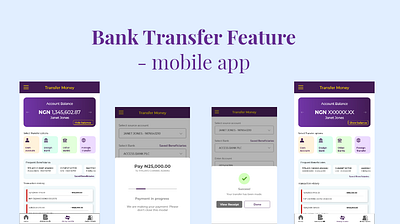 Bank Transfer Feature (Mobile App) product design ui design ux design