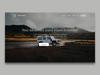 FREEDOMBIRD FOR ADVENTURE AND TRAVEL WEBSITE adventure design figma travel ui ux webdesign website