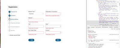 Registration Page bootstrap error message form input check progress register form steps validation