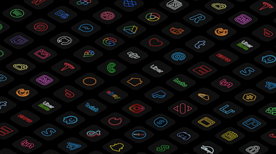 Synthico freebie - minimal neon icon pack figma freebie icon icon design icons illustration neon sideproject vector