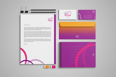 Stationary Design for Ashas House Charity brand branding business card business cards charity colorful colors design digital digital art envelope identity branding identity design mockup mockup design mockups notebook