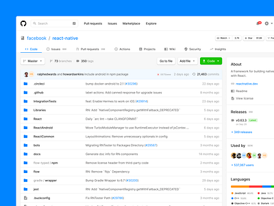 GitHub Redesign Concept dashboard dashboard ui figma git github sketch table ui uikit ux webdesign website