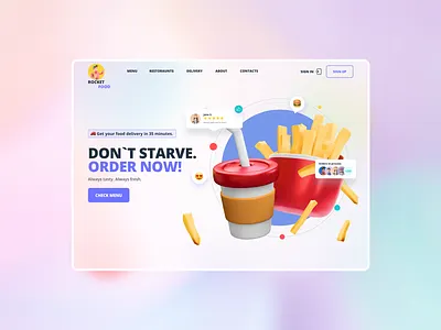Food Delivery 3d app delivery dribbble eccomerce fast food food food delivery kfc landing page mcdonalds receipt shop ui ui ux design web website