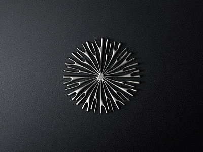 Chrome dandelion chrome dandelion flower icon logo mockup nature shape symbol