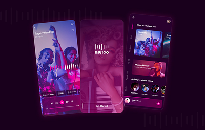 Music Player . Musico - Mobile APP app app design application dark app dark ui design digital minimal music music app music player ux uxui