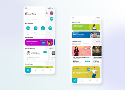 Cakap Mobile Application Homepage - Elearning & Course app daily ui design figma mobile mobile app mobile app design mobile ui ui ux