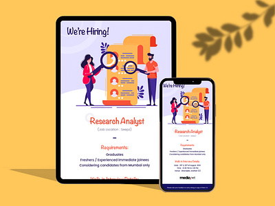 Emailer Design colors design emailer godigital gradients graphics hiring illustration minimalist mockup purple researchanalyst typo ui ux webdesign webdesigning yellow