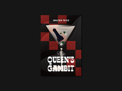 The Queen's Gambit Alternate Book Cover chess chess playing digital artist flat design graphic design handlettering illustration illustration art lettering minimal netflix poster the queens gambit type typography vector vector art vector illustrator