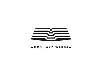Word Jazz Warsaw Logo book branding flat illustrator jazz logo minimal music staff warsaw