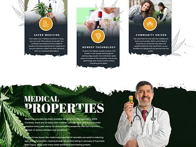 Homepage design for Marijuana growing Website branding cannabis cbd creative farm farmer hemp marijuana medical typogaphy weed