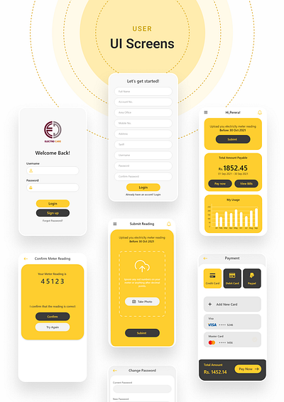 Smart Electricity Meter Reading & Billing System app design app ui design design illustration landing page landing page design landing page ui mobile ui ux ui ux ui ux design web design