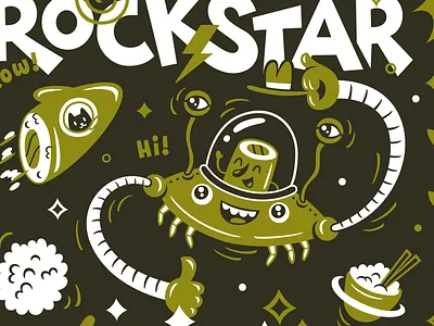 Illustration for Sushi Freak branding cat character design food freak illustration logo space sushi sushi roll vector