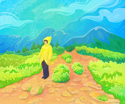 🏕 Hiking in the mountains 🏔 art artist cartoon cgart character cuteart digitalartist hiking illustration landscape mountain nature