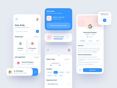 Job Finder App app clean ui design innovation job job finder minimal minimalism minimalist mobile ui ux