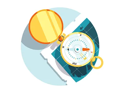 Contact us branding character compass design graphic illos illustration illustrator map negative ocean space spot uxui vector white