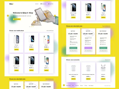 E-commerce website UI design flat minimal ui web
