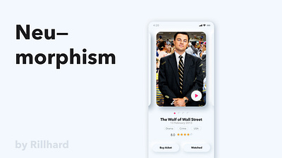 Movie site page in style "Neu-morphism" app branding design neumorph neumorphic neumorphism ui ux web