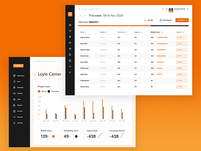 Non-commercial project (educational). Time tracking app design figma harvest tracking time app ui web app