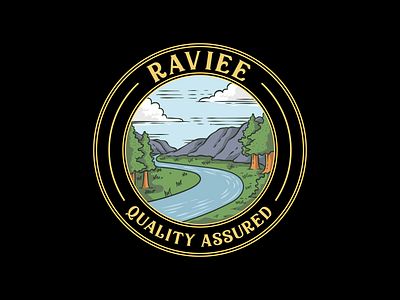 Logo For Raviee Quality Assured design graphic design illustration ilustractor logo mountain vector vintage