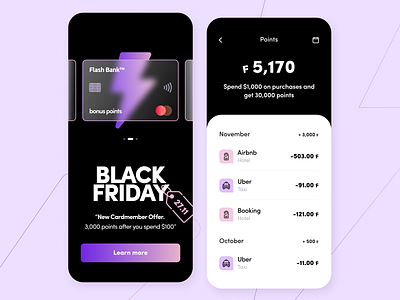 Flash online banking - Mobile app application arounda banking card cashback concept coupon discount figma fintech glass interface mobile platform points product design saas startup ui ux