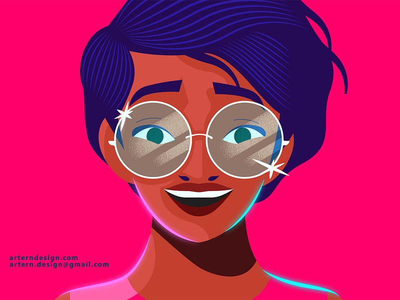 Up Beat ;) 2d animation beat branding character design disco dj frame illustration neon portrait style vector