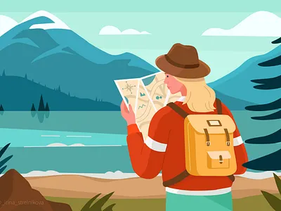 Little journey character illustration illustration art illustration design illustrations mountains travel vector vector illustration