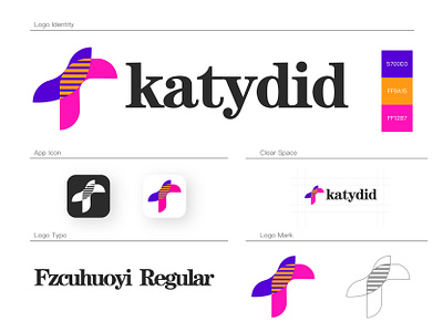 Katedid Logo Design brand community app elegant female label lady logo logotype ui women