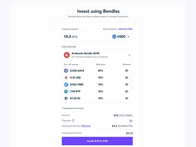 Bondle dApp blockchain bondle crypto design index fund ui web3