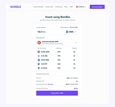 Bondle dApp blockchain bondle crypto design index fund ui web3